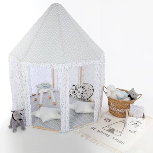 Tente Enfant Yourte Toile Grise H. 140 Cm