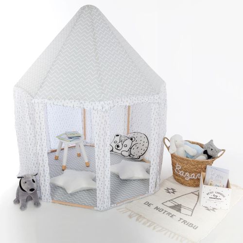 Tente Enfant Yourte Toile Grise H. 140 Cm