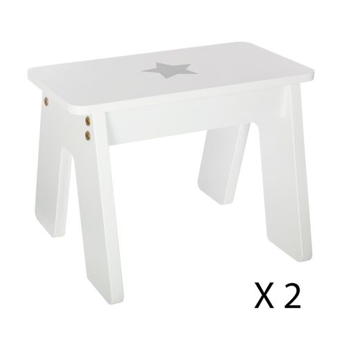 Table Enfant et 2 Tabourets "Bac" 57 cm Gris
