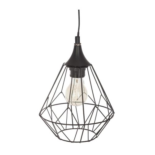 Luminaire Suspension En Métal Filaire Noir D 19 Cm
