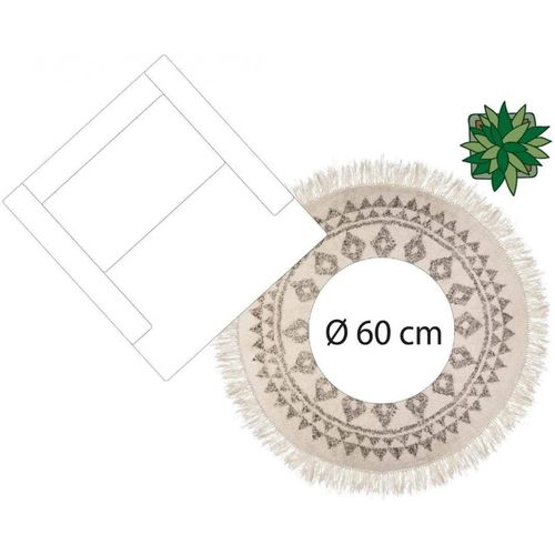 Tapis Rond Déco Ethnique D 120 Cm