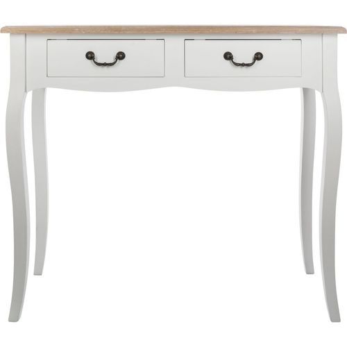 Console Chrysa - 2 Tiroirs - Blanc Et Bois