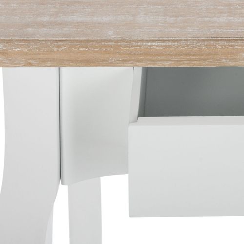 Console Chrysa - 2 Tiroirs - Blanc Et Bois
