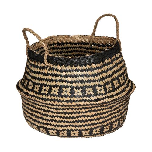 Panier De Rangement Pliable En Osier Frisé Noir