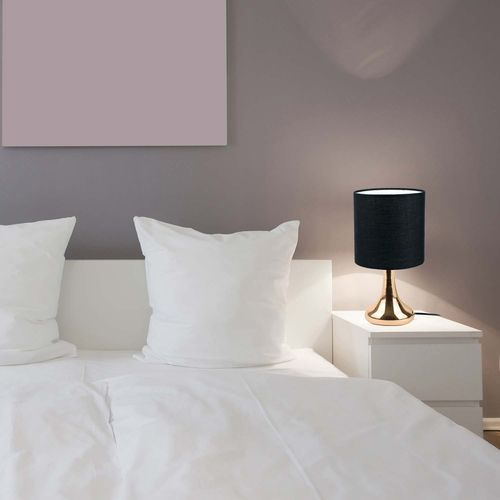 Lampe Touch En Métal Doré 32.5 Cm Noir