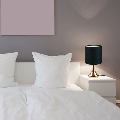 Lampe Touch En Métal Doré 32.5 Cm Noir