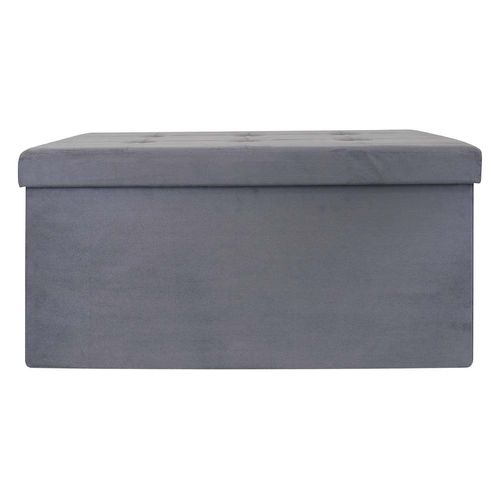 Banc Coffre De Rangement En Suédine Lina Gris Anthracite