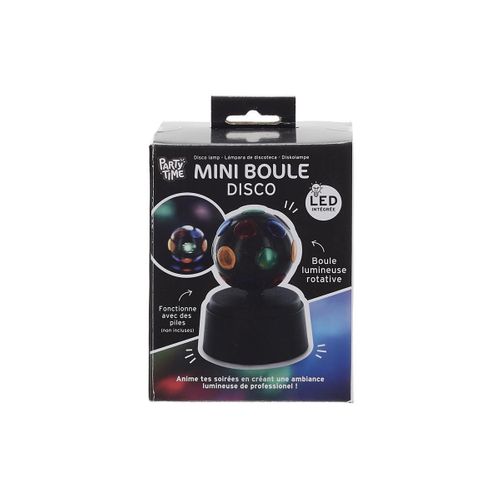 Mini Boule Disco LED "rotative" 11cm Noir