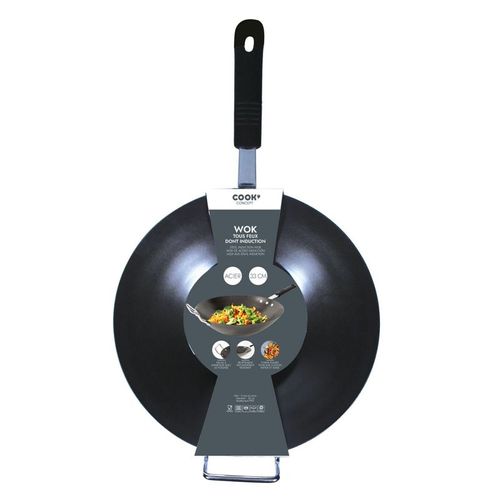 Wok En Acier "tous Feux" 33cm Noir