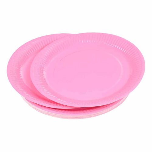 Lot De 20 Assiettes En Carton "vitamine" 18cm Rose