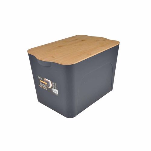Boîte De Rangement Déco "pratique" 26l Anthracite et Naturel