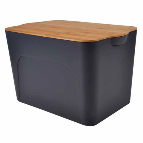 Boîte De Rangement Déco "pratique" 26l Anthracite et Naturel