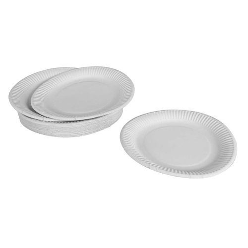 Lot De 50 Assiettes Jetables "fête" 23cm Blanc