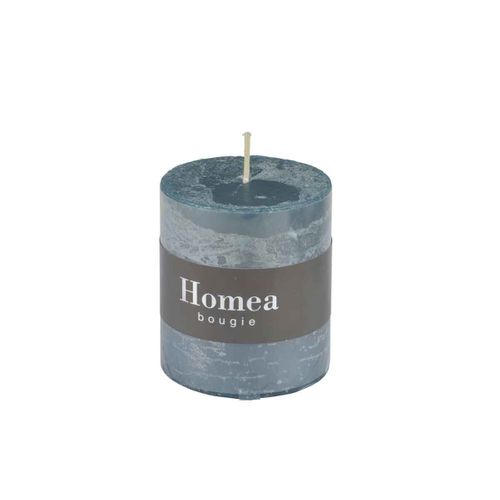 Bougie Pilier Déco "rustique" 7cm Bleu Paon