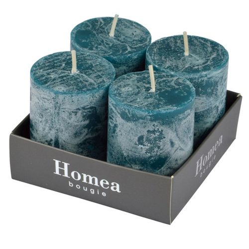 Lot De 4 Bougies Parfumées Piliers "essentiel" 6cm Géraniol - Bougie