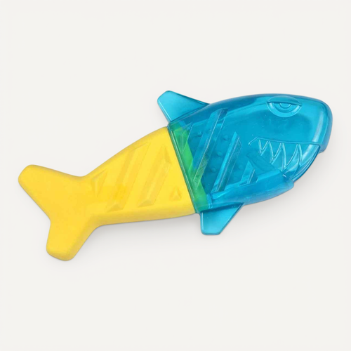 Jouet Pour Chien Givré "requin" 18cm Bleu et Jaune
