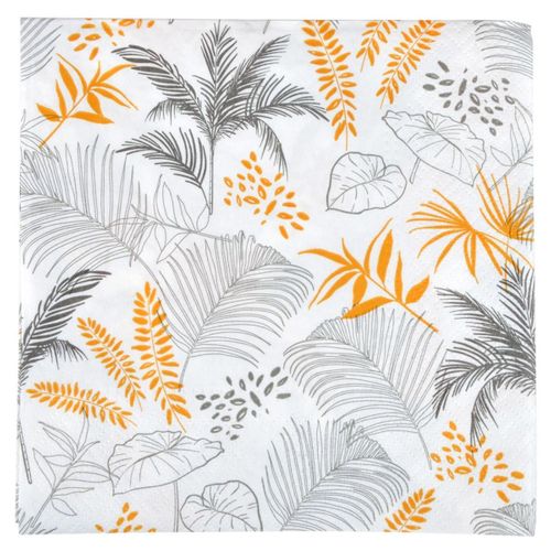 Lot De 20 Serviettes En Papier "exotic Mood" 33x33cm Moutarde