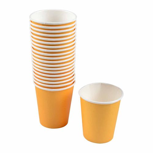 Lot De 20 Gobelets En Carton "vitamine" 23cl Moutarde