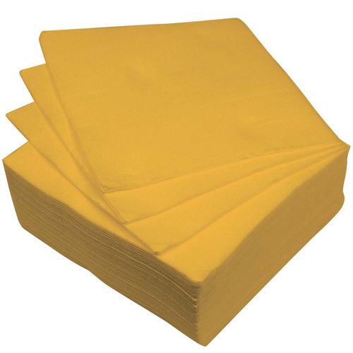 Lot De 40 Serviettes En Papier "vitamine" 38x38cm Moutarde