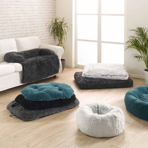 Coussin Pour Chien et Chat "fluffy" 107cm Blanc Chiné