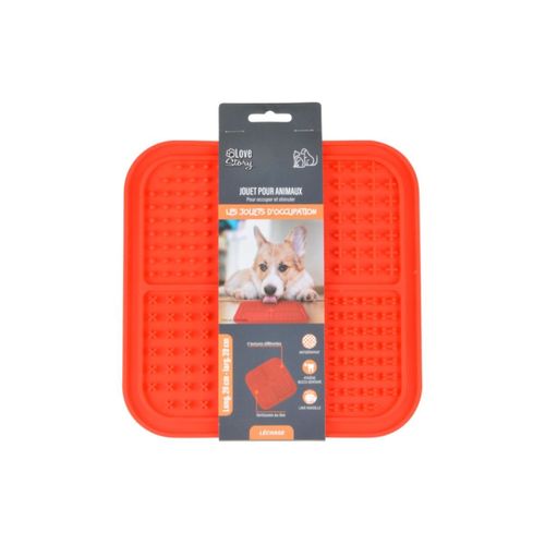 Tapis De Léchage Animaux "silicone" 20cm Rouge