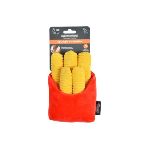 Jouet Peluche De Fouille "frites" 19cm Rouge et Jaune