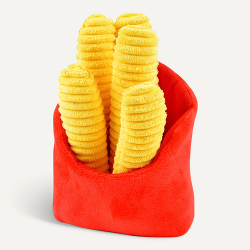 Jouet Peluche De Fouille "frites" 19cm Rouge et Jaune
