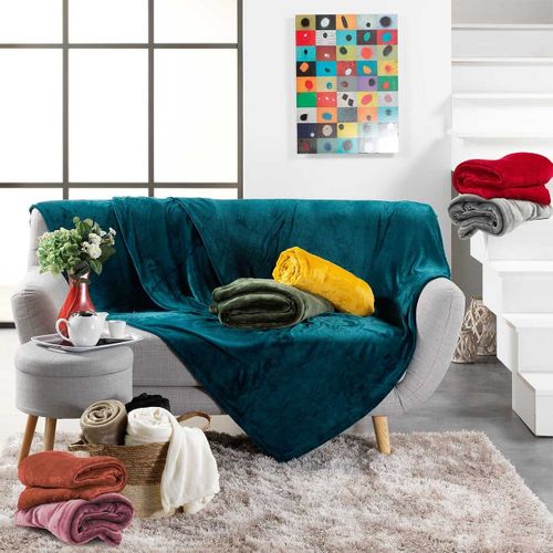 Plaid Flanelle Flanou Orange 180x220