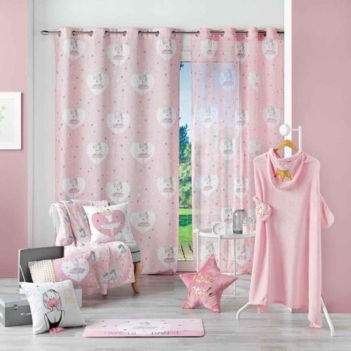 Rideau Enfant "petite étoile" 140x260cm Rose