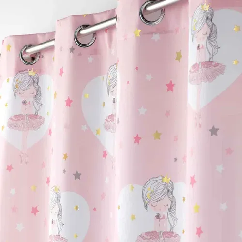 Rideau Enfant "petite étoile" 140x260cm Rose