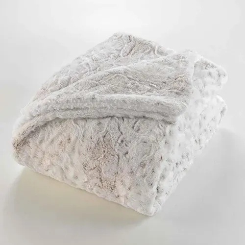 Plaid Imitation Fourrure/sherpa Alaska Blanc 125x150 Cm