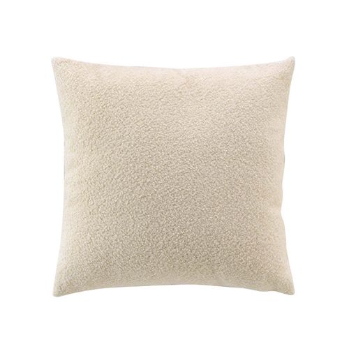 Coussin Déhoussable En Bouclette Unie - 45x45 Cm - Naturel