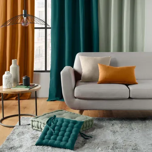 Assise Matelassée En Coton Et Polyester Recyclé - 38x38 Cm - Bleu Canard