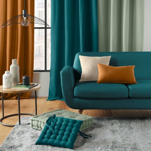 Assise Matelassée En Coton Et Polyester Recyclé - 38x38 Cm - Bleu Canard