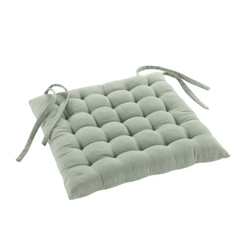 Assise Matelassée En Coton Et Polyester Recyclé - 38x38 Cm - Sauge