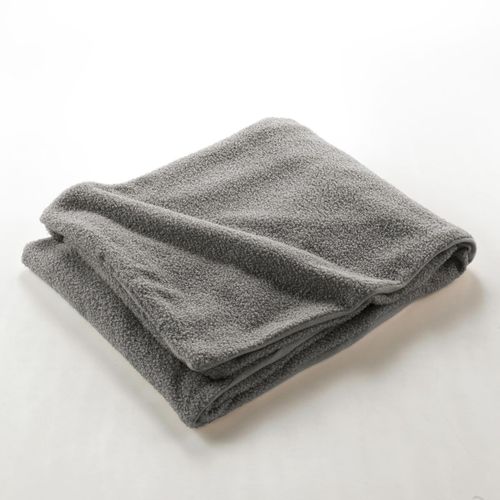 Plaid Bouclette Unie Wooly Gris 125x150 Cm