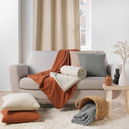 Plaid Bouclette Unie Wooly Gris 125x150 Cm