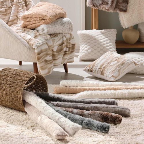 Boudin Bas De Porte Imitation Fourrure "antartic" 80cm Gris