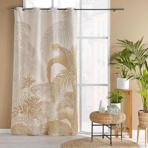 Rideau à Oeillets Imprimé "baobab" 140x260cm Beige