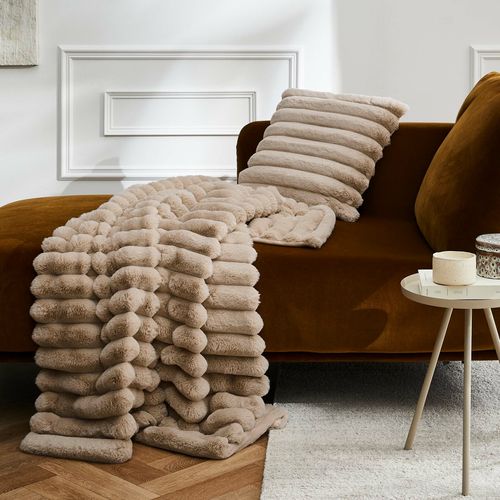 Plaid Fourrure Chaud 125x150 Boudoir Sable