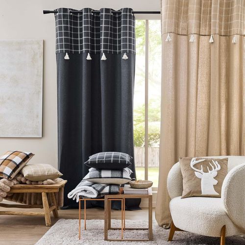 Plaid Tartan Sherpa Chaud 125x150 écossais Anthracite