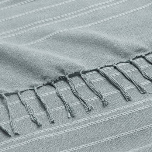 Plaid À Franges "lilia" 240x260cm Vert Sauge