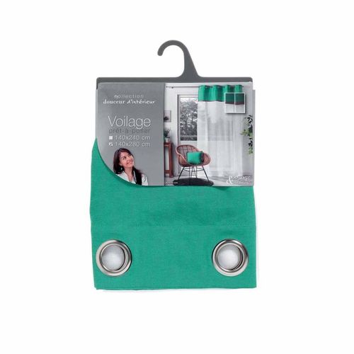 Rideau Voilage à Oeillets "kelonia" 140x280cm Vert