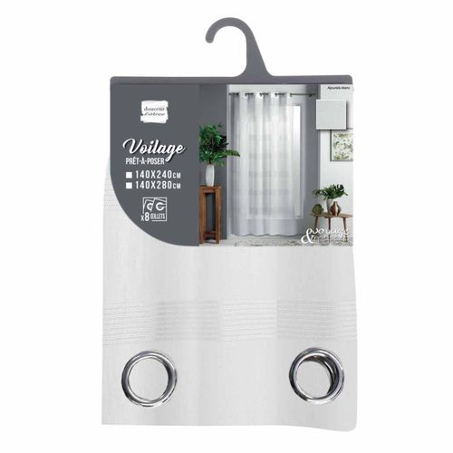 Rideau Voilage à Oeillets "ajourela" 140x240cm Blanc