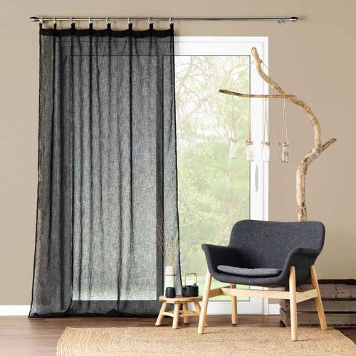 Rideau Voilage à Oeillets "minalisa" 140x240cm Noir