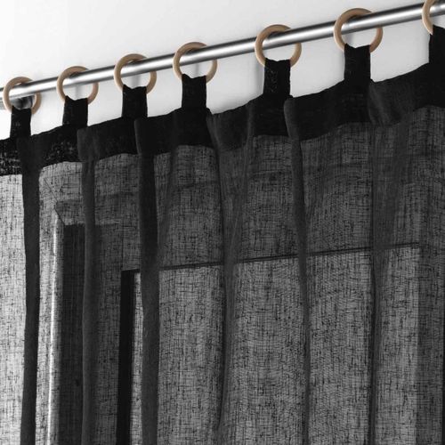 Rideau Voilage à Oeillets "minalisa" 140x240cm Noir