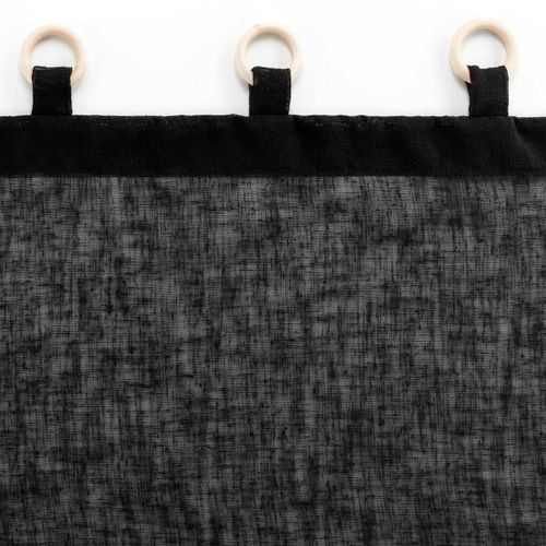 Rideau Voilage à Oeillets "minalisa" 140x240cm Noir