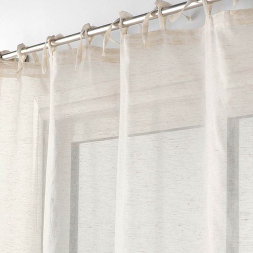 Voilage à Nouettes - Effet Lin Tissé - 140x240 Cm - Beige