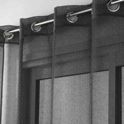 Rideau Voilage à Oeillets "amani" 140x240cm Noir