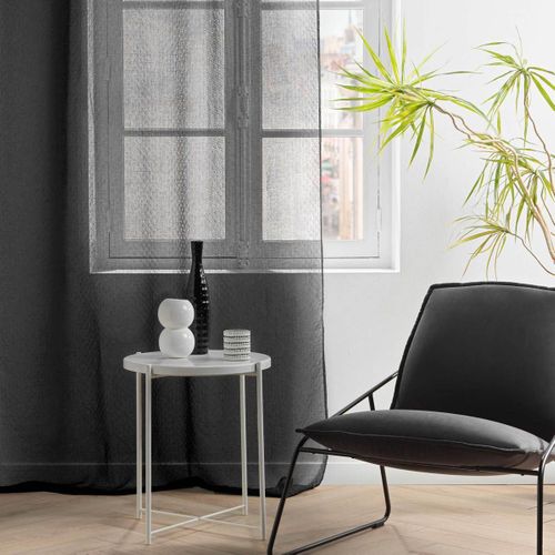 Rideau Voilage à Oeillets "amani" 140x240cm Noir